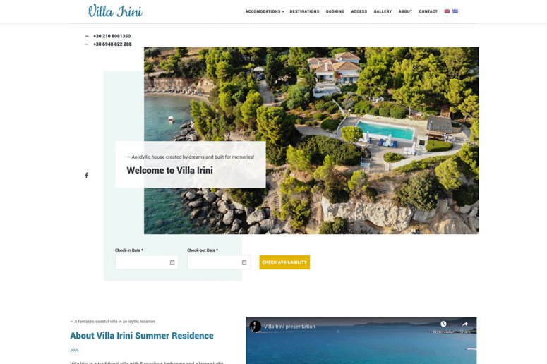 Villa Irini Website